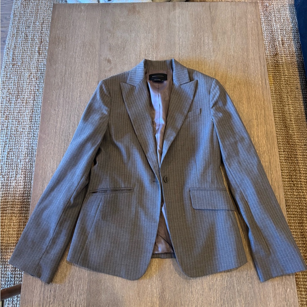 BCBGMaxAzria Gray Pinstripe Blazer